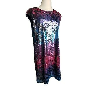 Skies Are Blue | Dresses | Skies Are Blue Rainbow Sequin Shift Taylor Swift  Eras Events Party Concert Dress | Poshmark